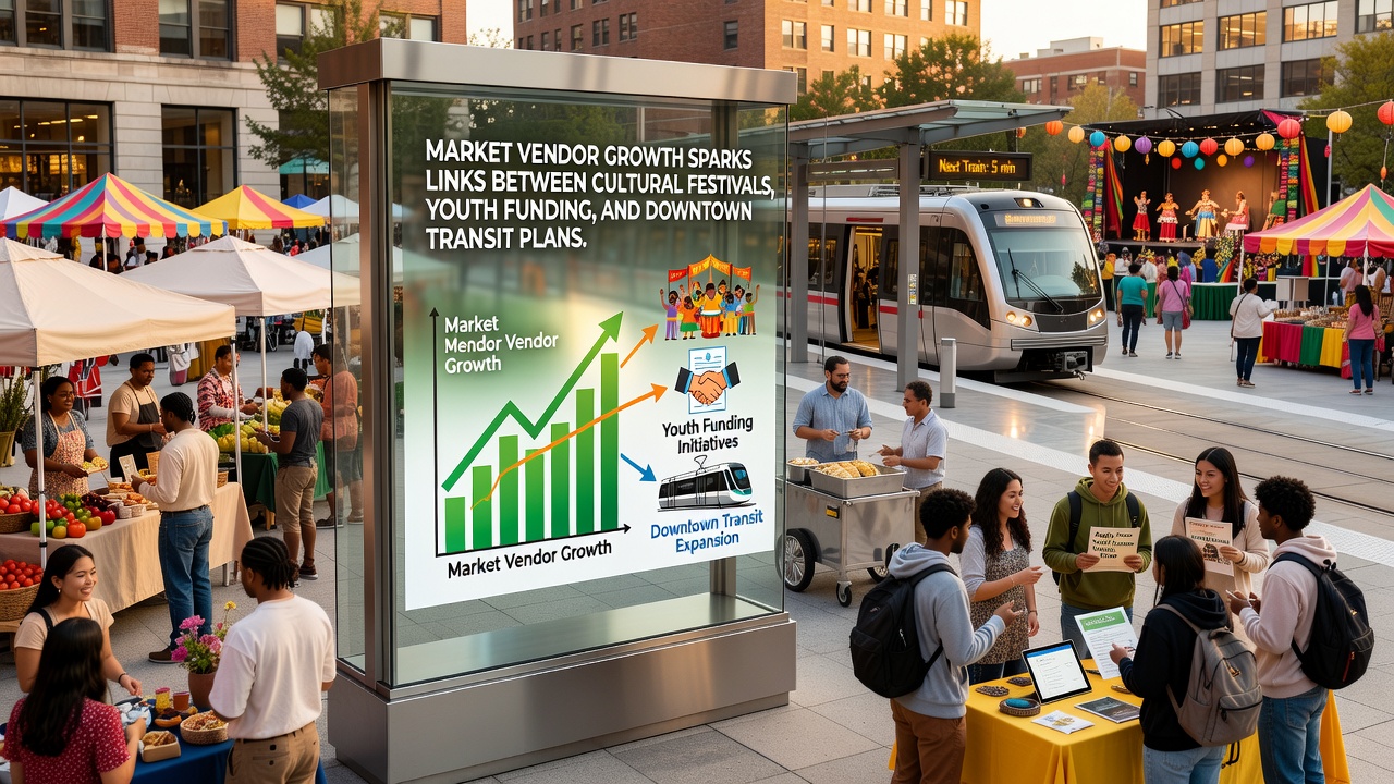 Market Vendor Growth Sparks Links Between Cultural Festivals, Youth Funding, and Downtown Transit Plans